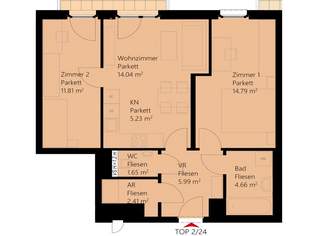 3-Zimmer-Wohnung inkl hochwertiger Markenküche, Außenfläche und Kellerabteil / K2-24, 1169 €, Immobilien-Wohnungen in 1220 Donaustadt