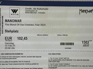 Manowar in München, 85 €, Marktplatz-Musik & Musikinstrumente in 4611 Oberperwend