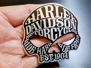 Aufkleber aus Aluminium 3D Harley Davidson Skull 7 x 6,6cm