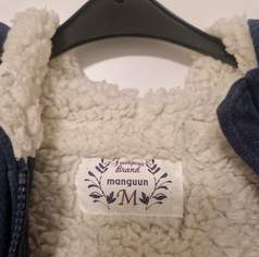 Manguun Damen Übergangsjacke Blau Größe M Teddyfutter