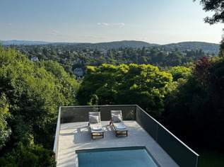 Wohngenuss mit Traumfernblick: Teilmöblierte Traumvilla mit Outdoorpool, Garten, Sauna, Jacuzzi Indoor, Tischtennistisch, etc., 6500 €, Immobilien-Häuser in 1190 Döbling