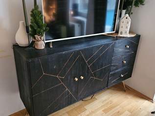 Sideboard inklusive passender Beistelltische ( Schwarz - Gold - Optik), 250 €, Haus, Bau, Garten-Möbel & Sanitär in 1180 Währing