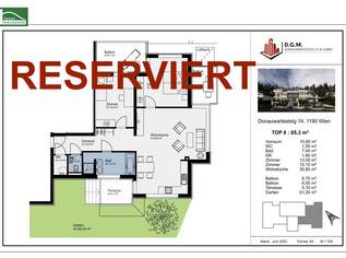 (RESERVIERT) Gartenwohnung & Unglaublicher Weitblick! 3-4 Zimmer im LuxusWohnbau. amBergblick19 | Top 8, 720000 €, Immobilien-Wohnungen in 1190 Döbling