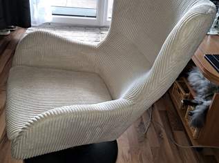 Relaxsessel / Fernsehsessel SHIBA, Cord, cremefarben, neuwertig Relaxsessel / Fernsehsessel SHIBA, Cord, cremefarben, neuwertig