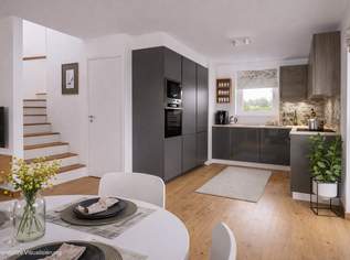 Niedrigenergie Doppelhaushälfte mit Keller & 2 Parkplätzen, provisionsfrei & Wohnbauförderung möglich! Ziegelmassivbauweise!, 634900 €, Immobilien-Häuser in 2540 Bad Vöslau