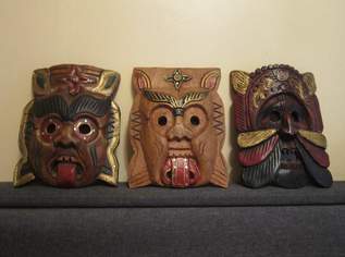 Diverse Holzmasken Asien - siehe Text, 10 €, Haus, Bau, Garten-Geschirr & Deko in 1100 Favoriten