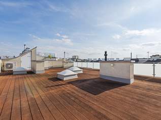 Außergewöhnlicher DG-Ausbau in Naschmarkt-Nähe // 155 m2 Dachterrass + Garage!, 5918 €, Immobilien-Wohnungen in 1060 Mariahilf