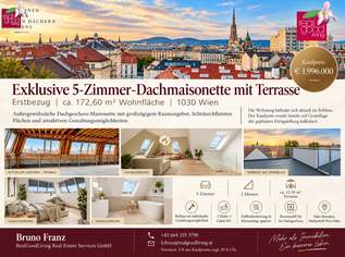 EXKLUSIVE 5-ZIMMER-DACHMAISONETTE | 173 m² | TERRASSE | ERSTBEZUG | NÄHE BELVEDERE, 1996000 €, Immobilien-Wohnungen in 1030 Landstraße EXKLUSIVE 5-ZIMMER-DACHMAISONETTE | 173 m² | TERRASSE | ERSTBEZUG | NÄHE BELVEDERE, 1996000 €, Immobilien-Wohnungen in 1030 Landstraße
