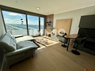 Möbliertes Apartment im 42. Stock mit Weitblick auf die Donau! Pool, Spa und Fitness inklusive!, 2500 €, Immobilien-Wohnungen in 1220 Donaustadt