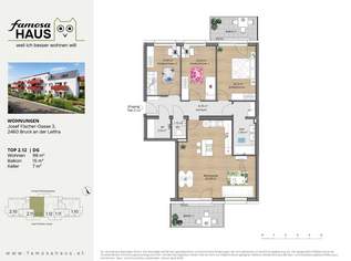Ruhige 4-Zimmer-Wohnung im ziegelmassivem Energiesparhaus | 2 Balkone, Kellerabteil & 2 Parkplätzen, 418900 €, Immobilien-Wohnungen in 2460 Gemeinde Bruck an der Leitha