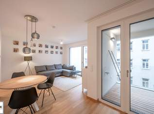 Gemütliche, hofseitige 2 Zimmer-Neubauwohnung mit Loggia in beliebter Lage - ab 02/26!, 1399 €, Immobilien-Wohnungen in 1070 Neubau