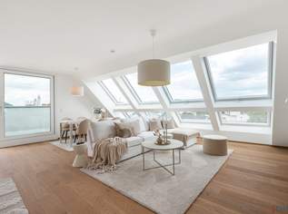 ERSTBEZUG | PENTHOUSE mit ca. 59 m² PANORAMA-DACHTERRASSE | 4-Zimmer | TG-Stellplatz optional | Nachhaltiges Wohnbauprojekt, 1273300 €, Immobilien-Wohnungen in 1120 Meidling