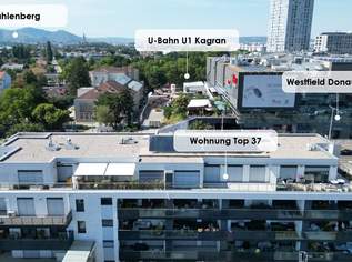 WOHNTRAUM mit ATEMBERAUBENDEN WEITBLICK, welcher Ihre Freunde begeistern wird! DIREKT BEI U1 - Donauzentrum! Tiefgarage (Baurecht). - WOHNTRAUM, 699900.27 €, Immobilien-Wohnungen in 1220 Donaustadt