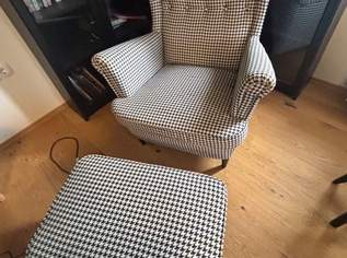 Ikea Strandmon Ohrensessel + Hocker , 250 €, Haus, Bau, Garten-Möbel & Sanitär in 2700 Wiener Neustadt