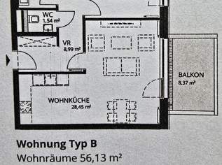 Neubauwohnung 56m2 + Balkon 8m² + Garage