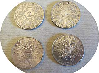 2 Schilling Silber Österreich 4 Stück 2 Schilling Silber Österreich 4 Stück