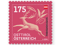 18 Stk postfr. Briefmarkensets 4 à 1,75 EUR "Federkielstickerei - Osttirol" Serie "Trachten - Beiwerk und Auszier" um 80% d. Nominalwertes 