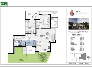 Aktionspreise bis -15% für ANLEGER. Gartenwohnung & Unglaublicher Weitblick! 3-4 Zimmer im LuxusWohnbau. amBergblick19 | Top 8, 655000 €, Immobilien-Wohnungen in 1190 Döbling