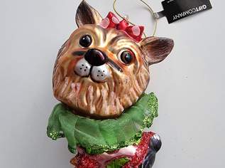 NEU! Yorki Weihnachtsbaum-Anhänger aus Glas handbemalt!