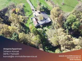 Alleinlage im Grünen! Wohnhaus mit Nebengebäude, derzeitige Nutzung Hundepension - 2,1 ha Grundflächeeinlage mit 2,1 ha Grundfläche, 465000 €, Immobilien-Grund und Boden in 7534 Olbendorf
