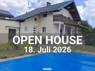 Einfamilienhaus mit Pool und großem Grundstück, 320000 €, Immobilien-Häuser in 5231 Schalchen