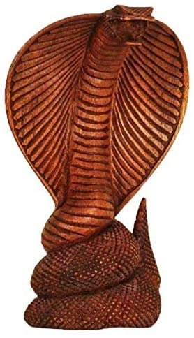 Figur Schlange / Cobra, Holz