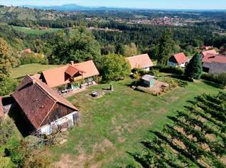 Ein eigenes Reich hoch über den Weinbergen in Plateaulage - alte weststeirische Baukultur trifft neue Ausbaumöglichkeiten