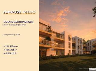 FÜR ANLEGER // Zuhause IM LEO | Exklusive 2 Zimmer Wohnung mit Balkon | 2.OG | Tiefgarage im Gebäude | Hauptstraße | Ende 2028 - Top 32, 268071 €, Immobilien-Wohnungen in 2333 Gemeinde Leopoldsdorf