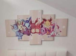 Leinwand 5teilig Pokemon Evoli Aquana Blitza Flammara, 50 €, Marktplatz-Antiquitäten, Sammlerobjekte & Kunst in 2620 Ramplach
