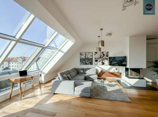 Klimatisierte Dachgeschoss Maisonette mit 2 Terrassen und Kamin nahe Uno City!, 890000 €, Immobilien-Wohnungen in 1020 Leopoldstadt