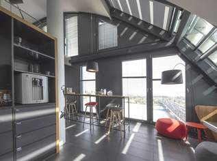 Modernes DG-Büro (Maisonette) mit perfektem Donau-Weitblick ab August 25 im RIVERGATE!, 46008 €, Immobilien-Gewerbeobjekte in 1200 Brigittenau