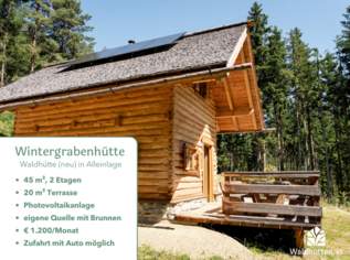 Zur Miete: Romantische Jagdhütte (neu) in absoluter Alleinlage. Zur Miete: Romantische Jagdhütte (neu) in absoluter Alleinlage.