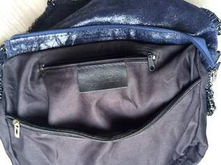 Echte Lederhandtasche blau