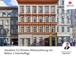 Neustiftgasse | Attraktive 3,5 Zimmer Altbauwohnung mit Balkon | Innenhoflage, 589000 €, Immobilien-Wohnungen in 1070 Neubau