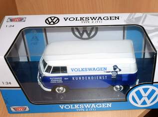 Motormax Modellauto VW Type 2 (T1) blau/ weiß Kundendienst 1:24 OVP Motormax Modellauto VW Type 2 (T1) blau/ weiß Kundendienst 1:24 OVP