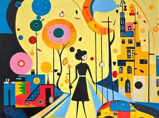 Acrylgemälde "Urban Fantasy", 700 €, Marktplatz-Antiquitäten, Sammlerobjekte & Kunst in 1210 Floridsdorf