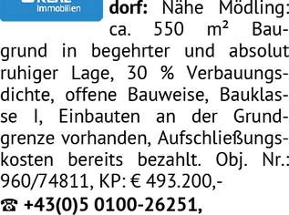 2362 Biedermannsdorf:, 493200 €, Immobilien-Grund und Boden in 2362 Gemeinde Biedermannsdorf 2362 Biedermannsdorf:, 493200 €, Immobilien-Grund und Boden in 2362 Gemeinde Biedermannsdorf