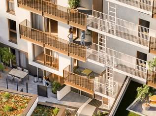 Helle 2-Zimmer-Erstbezugswohnung mit Freifläche, 333222 €, Immobilien-Wohnungen in 1220 Donaustadt