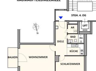 Top Infrastruktur und Verkehrsanbindung, 2 Zimmer mit Balkon im 4. Liftstock, 949.37 €, Immobilien-Wohnungen in 1180 Währing Top Infrastruktur und Verkehrsanbindung, 2 Zimmer mit Balkon im 4. Liftstock, 949.37 €, Immobilien-Wohnungen in 1180 Währing