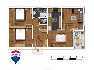Großzügig geschnittene, sanierte 4 Zimmerwohnung mit rund 80 m² Wohnfläche in Graz, 249500 €, Immobilien-Wohnungen in 8055 
