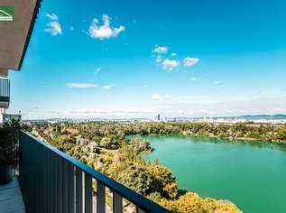 Bestlage am Wasser - direkt beim Hirschstettner Badeteich mit vermutlich der besten Aussicht Wiens! Ein Balkon zum Verlieben!, 499000 €, Immobilien-Wohnungen in 1220 Donaustadt
