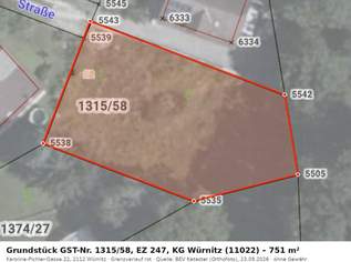 PREIS REDUZIERT: Baugrund am Waldrand, 2 Wohneinheiten möglich - 751 m², provisionsfrei, 379000 €, Immobilien-Grund und Boden in 2112 Gemeinde Harmannsdorf