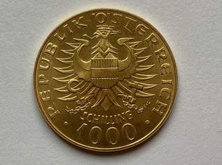 Goldmünze 1000 Schillinge, 900 €, Marktplatz-Antiquitäten, Sammlerobjekte & Kunst in 9020 Klagenfurt am Wörthersee Goldmünze 1000 Schillinge, 900 €, Marktplatz-Antiquitäten, Sammlerobjekte & Kunst in 9020 Klagenfurt am Wörthersee