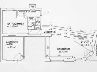 Unbefristete Hauptmiete! Tolle Chance zur Verwirklichung Ihres Gastrokonzeptes - vollausgestattetes Lokal mit Lager, Schanigartenoption!, 2275.92 €, Immobilien-Gewerbeobjekte in 1090 Alsergrund