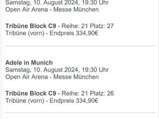 Adele Konzert / Sa. 10.08.2024 / 2 Tickets, 275 €, Marktplatz-Musik & Musikinstrumente in 1230 Liesing