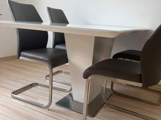 Esstisch mit Glasplatte inkl. 4 Sessel Esstisch mit Glasplatte inkl. 4 Sessel