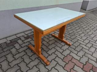 Verkaufe Tisch - Echtholz mit Glasplatte (schwere Ausführung) Verkaufe Tisch - Echtholz mit Glasplatte (schwere Ausführung)