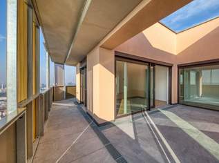 Skyline-Feeling im 34. Stock des Q-Tower mit Südwest-Ausrichtung, 1021000 €, Immobilien-Wohnungen in 1030 Landstraße