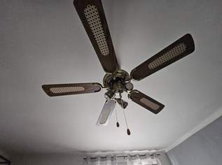 Neuwertiger Deckenventilator modern leise kaum hörbar wunderschön in dezenten gold und braun dringend zu verkaufen