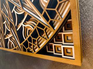 3D Multiplayer Wandbild aus Holz